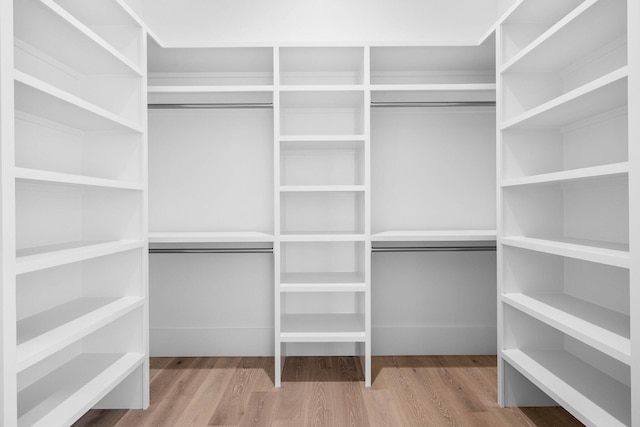 walk in closet featuring wood-type flooring