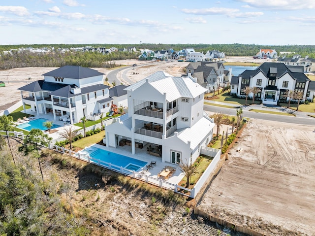 drone / aerial view with a residential view