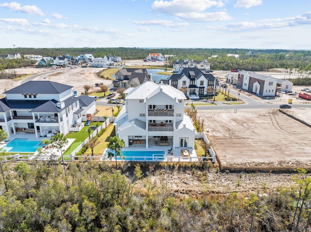 bird's eye view with a residential view