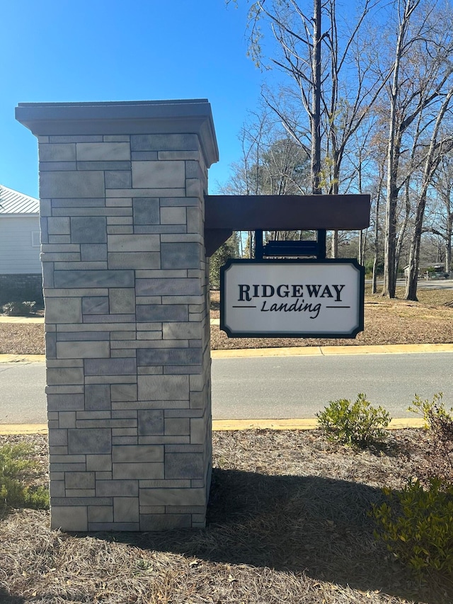 view of community sign