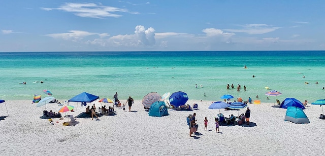 water view featuring a beach view