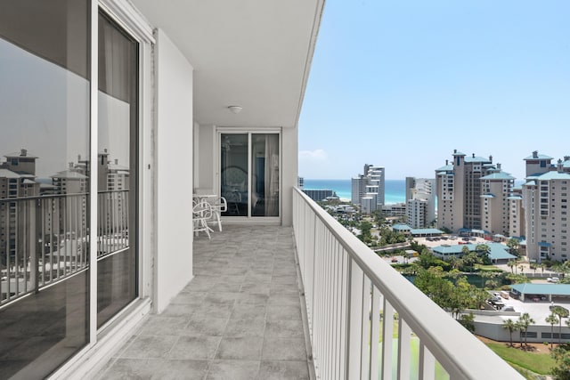 balcony with a water view