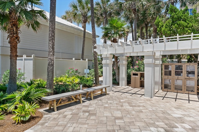 view of patio with a pergola