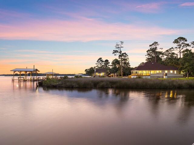 view of water feature featuring a boat dock