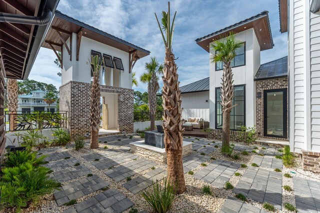 view of patio with an outdoor hangout area