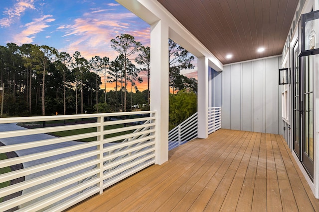 view of deck at dusk