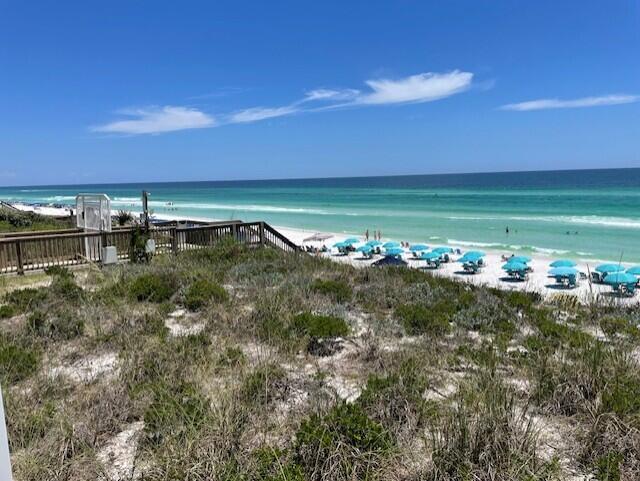 property view of water with a beach view