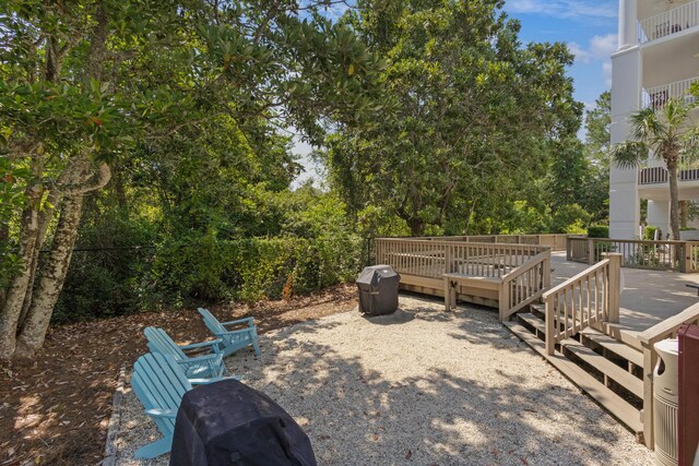 view of yard with a deck