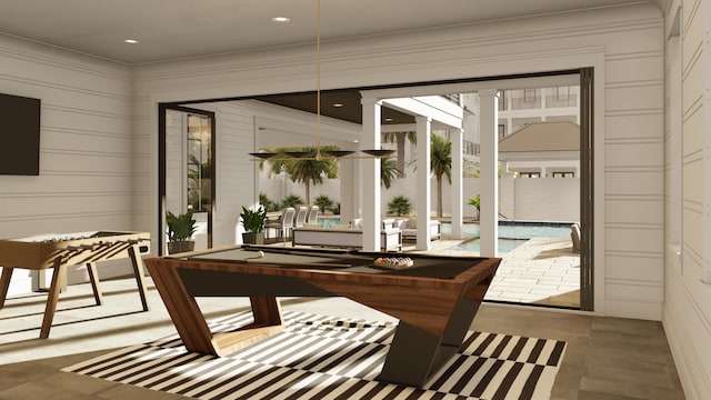 sunroom with billiards