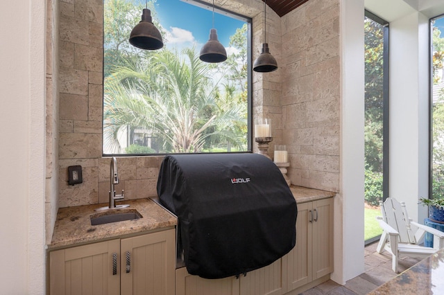 interior space with plenty of natural light and sink