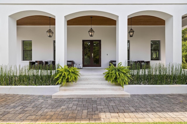 entrance to property with french doors