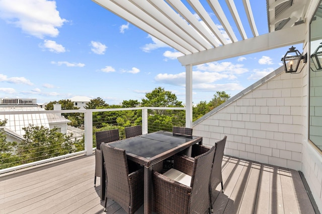 wooden deck with a pergola