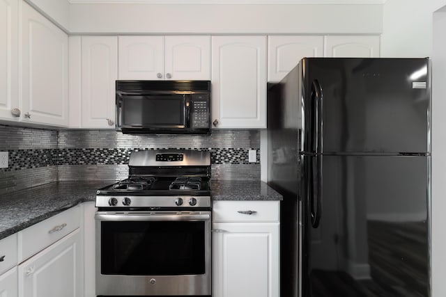 356 Billfish Ave Unit 8, Fort Walton Beach, FL 32548 - kitchen featuring white cabinetry, black appliances, and tasteful backsplash