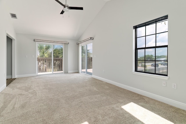 356 Billfish Ave Unit 8, Fort Walton Beach, FL 32548 - spare room featuring carpet, baseboards, a ceiling fan, and visible vents