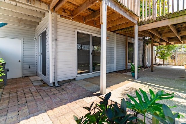 view of patio / terrace featuring a wooden deck