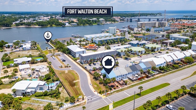 356 Billfish Ave Unit 8, Fort Walton Beach, FL 32548 - bird's eye view with a water view
