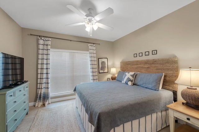 bedroom featuring ceiling fan