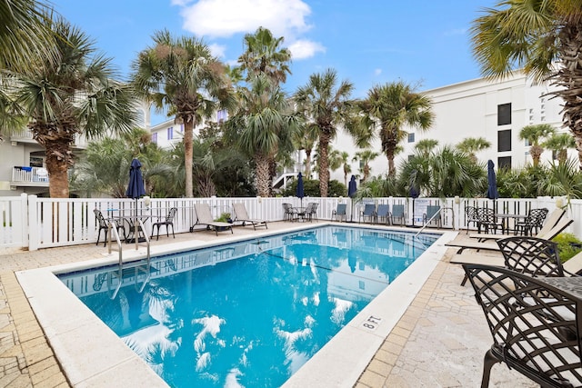 view of pool featuring a patio area