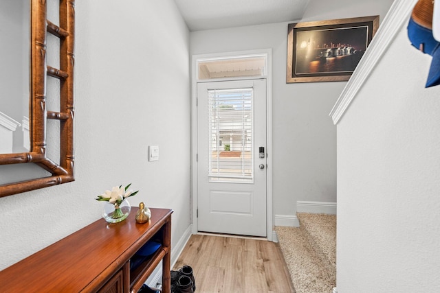 entryway with light wood-type flooring