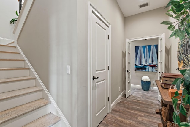 interior space with hardwood / wood-style flooring