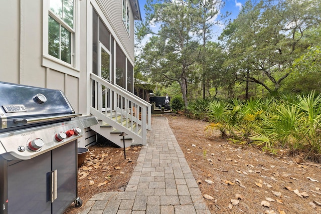 view of patio featuring grilling area