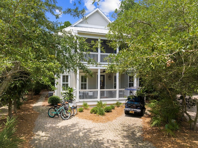 51 Bramble Ln, Santa Rosa Beach, FL 32459 - view of front of home featuring a porch and a balcony