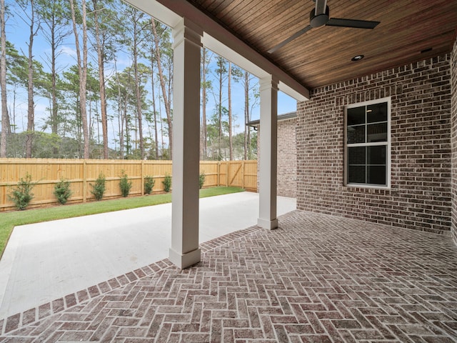 view of patio / terrace with ceiling fan