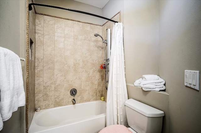 bathroom with toilet and shower / tub combo