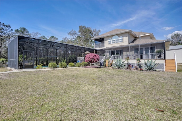 exterior space featuring glass enclosure