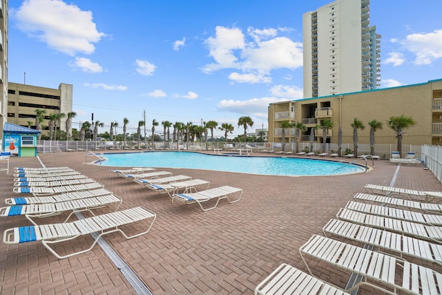 view of pool with a patio