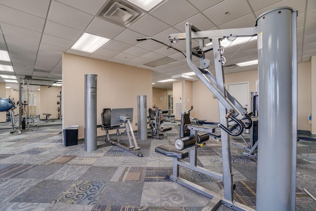 gym featuring carpet