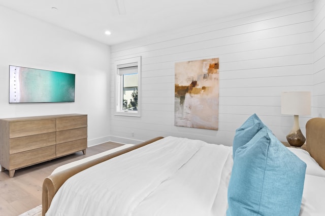 bedroom featuring light hardwood / wood-style floors