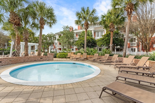 view of pool with a patio