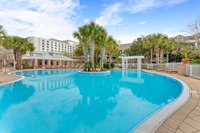 view of pool featuring a pergola