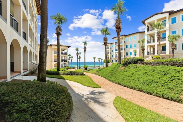 view of home's community featuring a water view