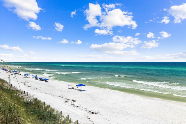 water view featuring a beach view