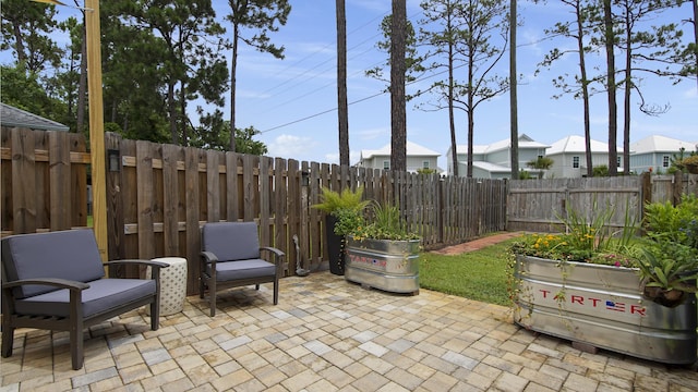 view of patio featuring a fenced backyard