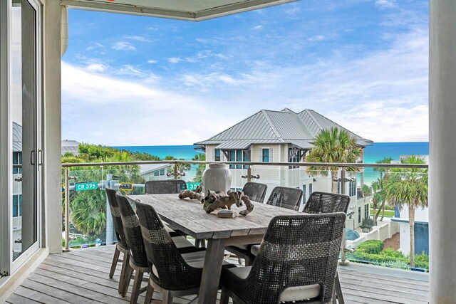 balcony with a water view