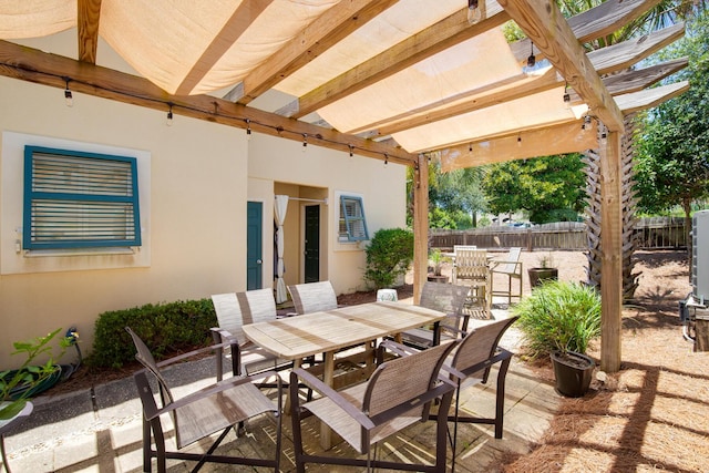 view of patio featuring a pergola