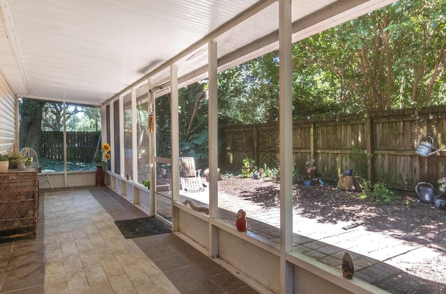 view of unfurnished sunroom