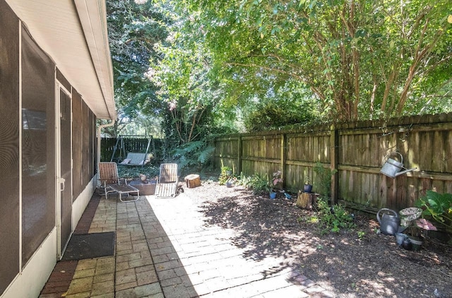 view of patio with a fenced backyard