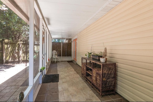 view of unfurnished sunroom