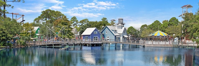 exterior space featuring a water view