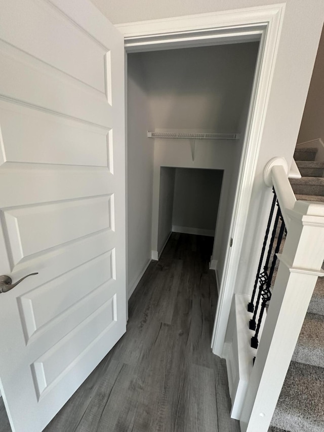 interior space featuring dark wood-type flooring