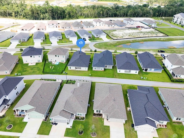 aerial view with a residential view