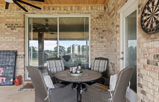 view of patio / terrace featuring ceiling fan