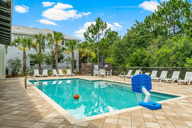 view of pool featuring a patio area