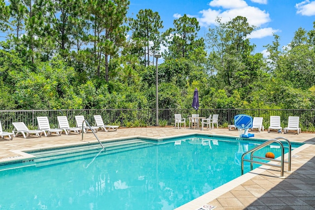 view of pool with a patio area