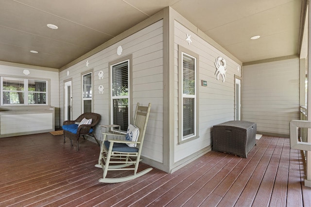 deck with covered porch