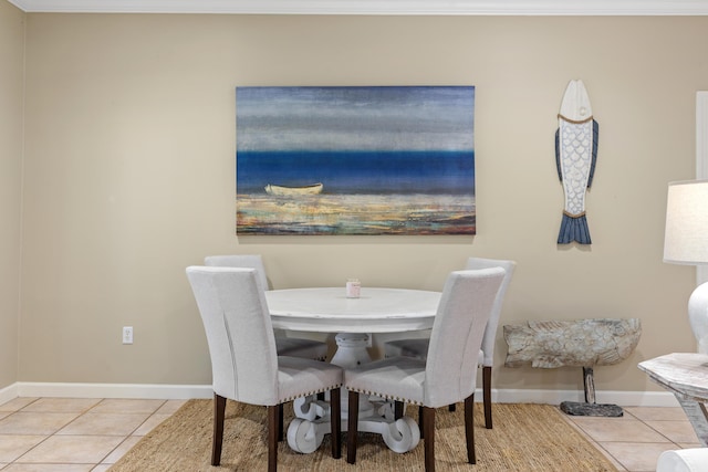 view of tiled dining area